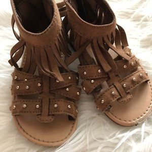 Brown tassel sandals